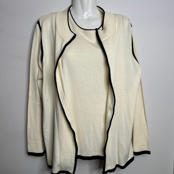 Kathy Levine By Request | 2 Piece Set Zip Up Knit and Sleeveless Knit Top Medium - Picture 10 of 11